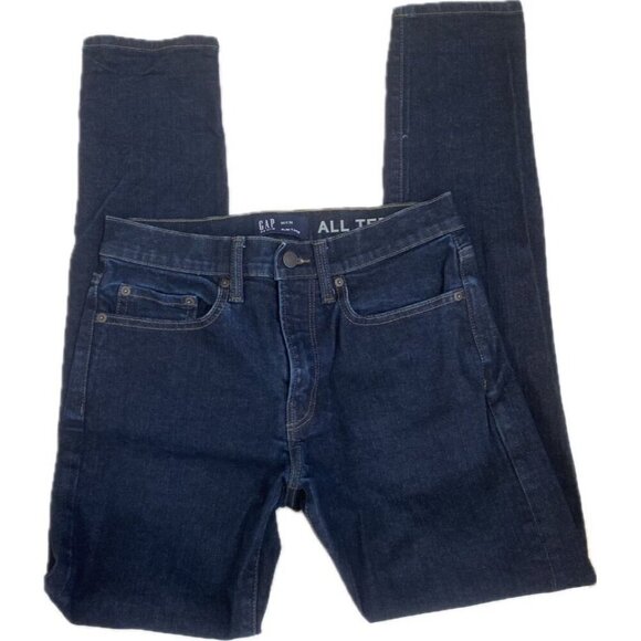 GAP Men's Slim Taper All Temp Dark Wash Jeans 30 x 32 Casual Day Night  B23 - Picture 3 of 8